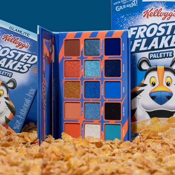 Kellogg's Frosted Flakes x Glamlite Cosmetics Eyeshadow Palette 15 Shades NEW! - Picture 1 of 15